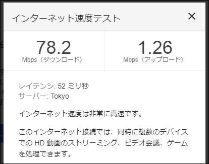 WiMAX Speed Wi-Fi HOME L02の通信速度(2020年8月3日 17時頃)