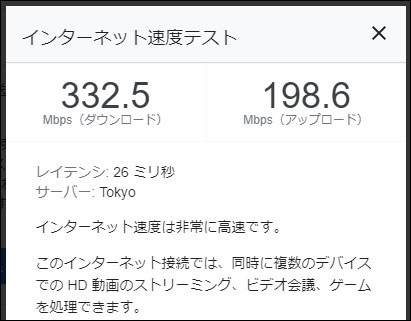 2020年12月19日 21時ころの通信速度