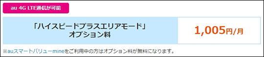 BIGLOBE WiMAX ハイスピードプラスエリアモード 1,005円スクリーンショット