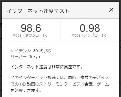WiMAX Speed Wi-Fi HOME L02の通信速度(2020年9月3日 8時半頃)